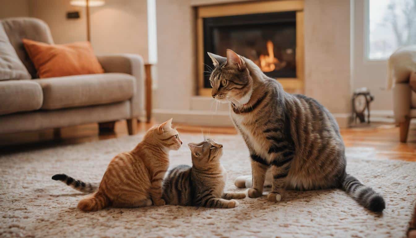 Happy cats at home
