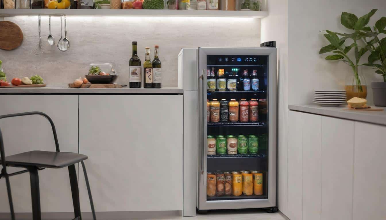 Modern compact mini fridge