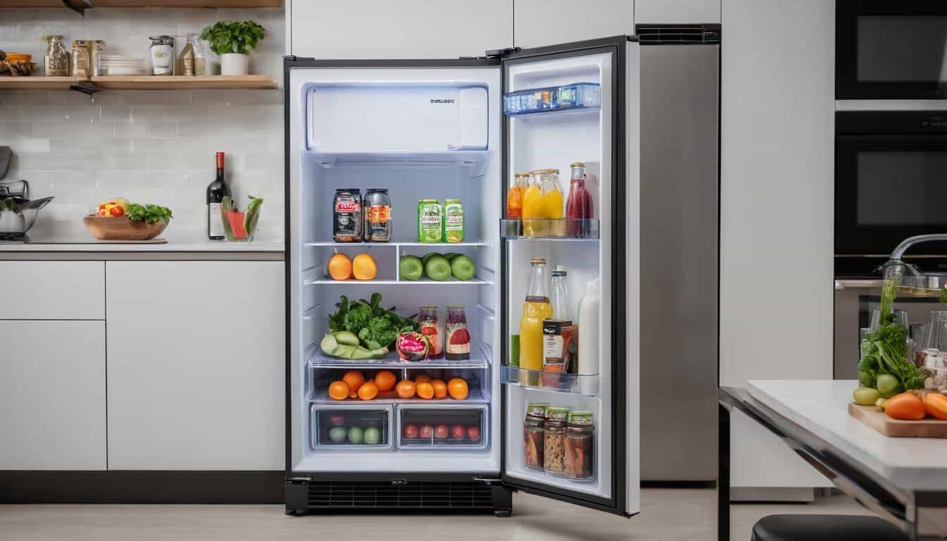 Sleek modern mini-fridge