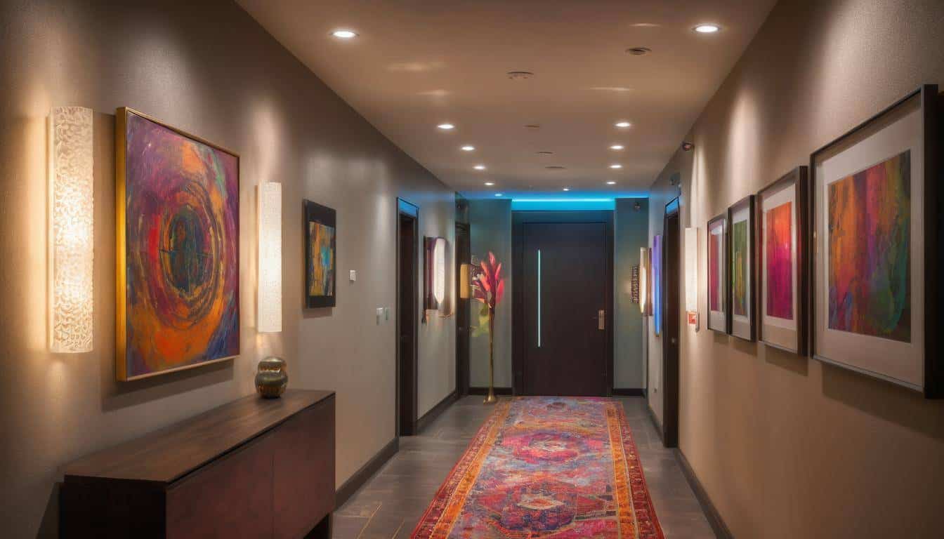 Artistic hallway lighting textures