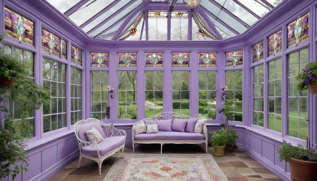 Artistic lavender sunroom