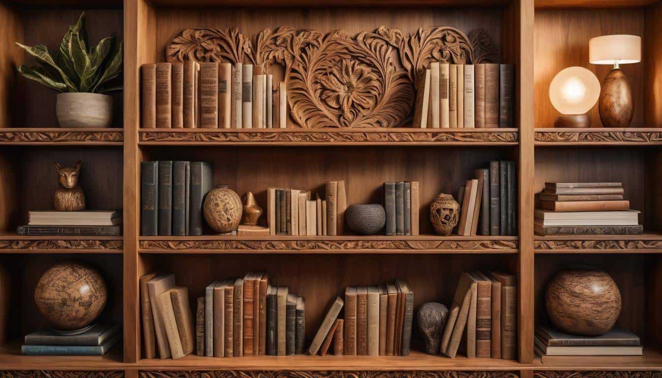 Artistic wooden bookshelf