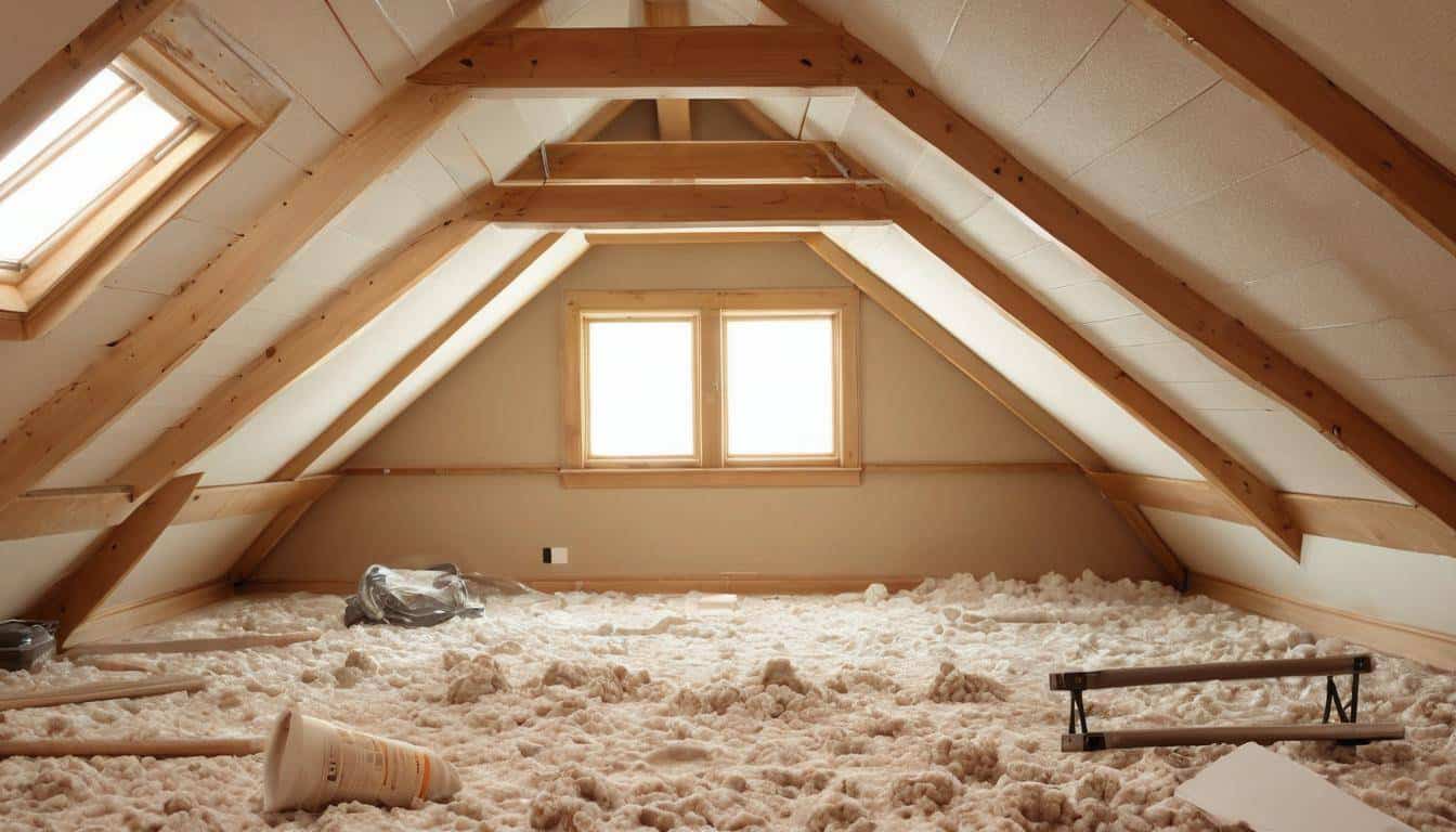 Attic insulation materials display