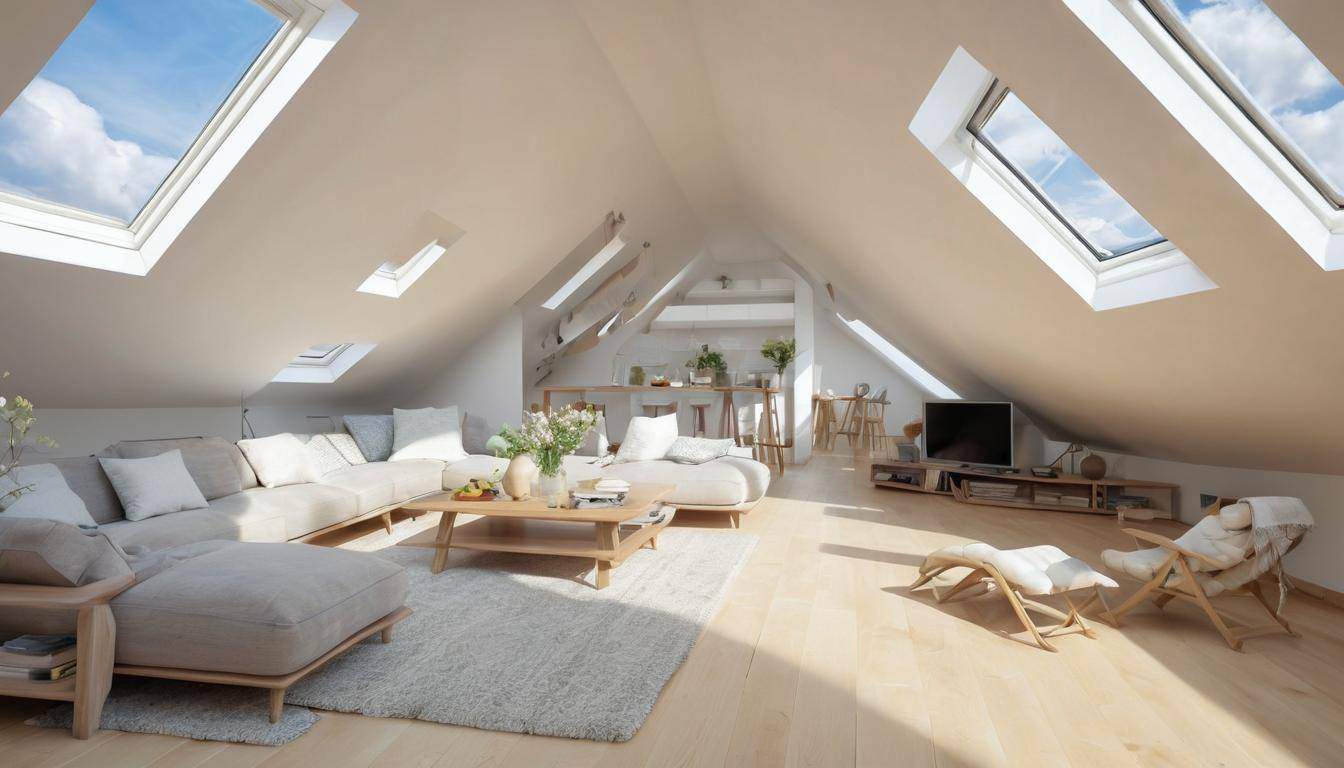 Attic skylights nature view