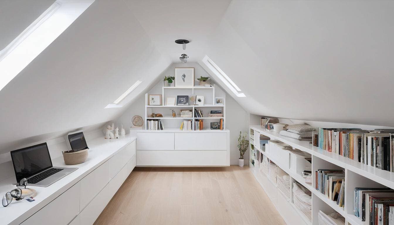 Attic with built-in storage