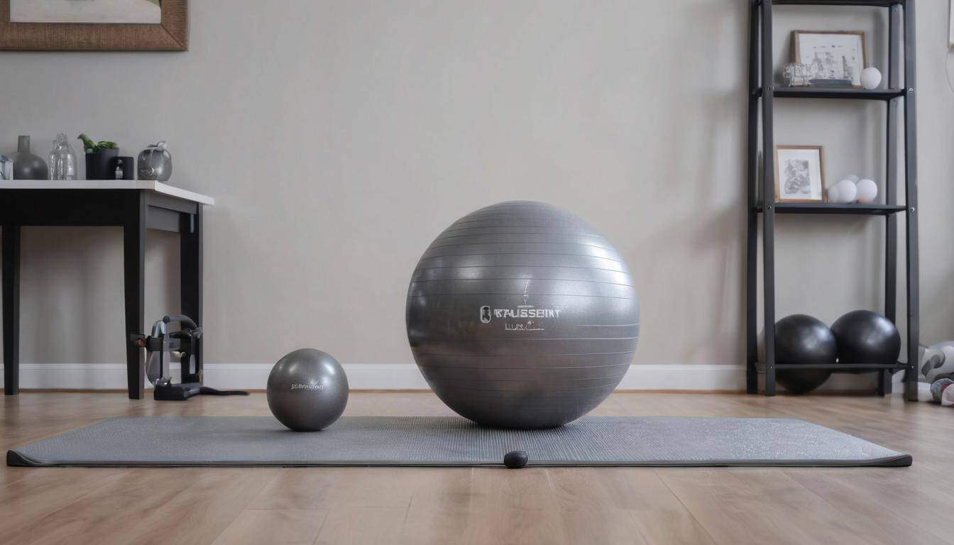 Beginner's Stability Ball in Home Gym