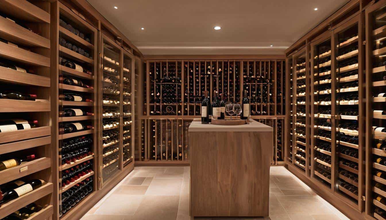 Beige wine cellar showcase