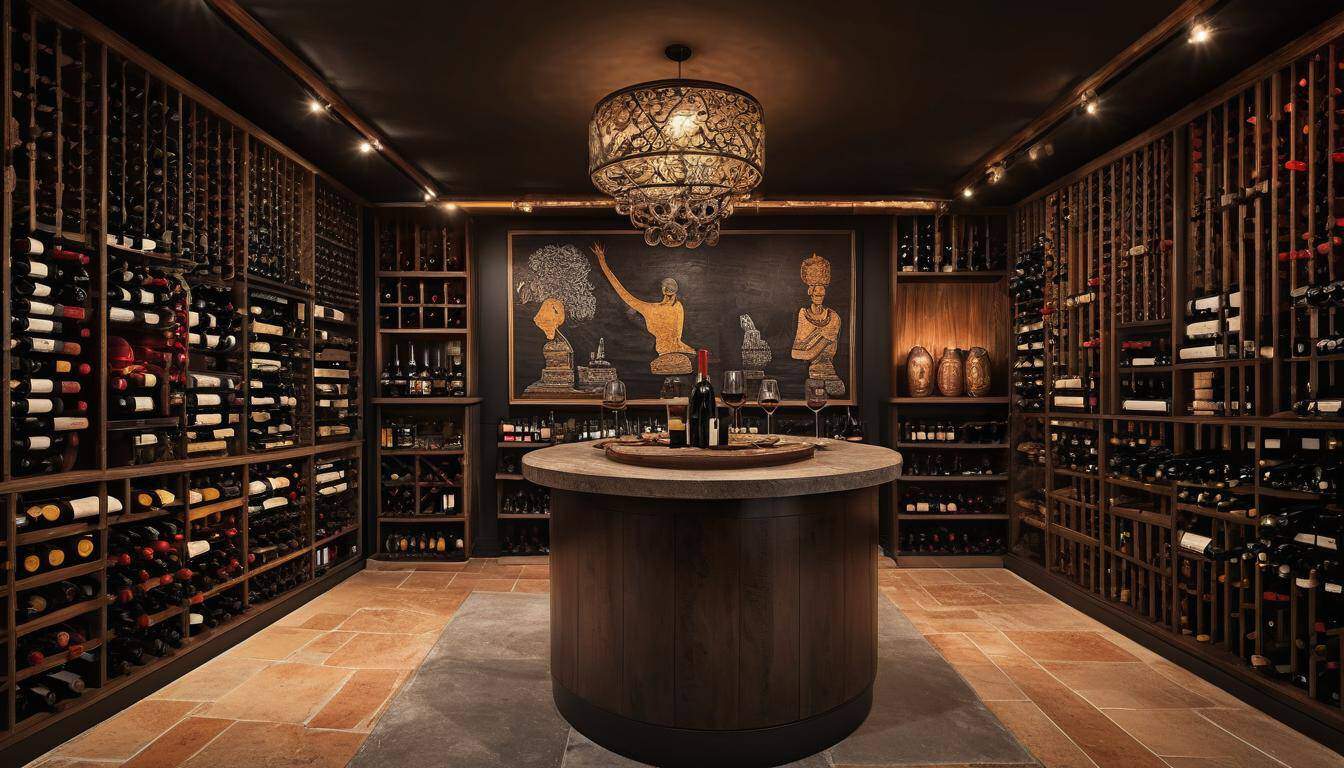 Black culture inspired wine cellar