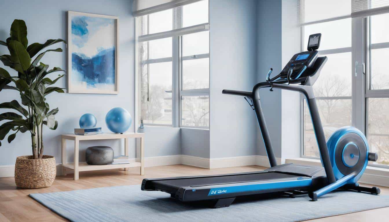 Blue accent cardio machine