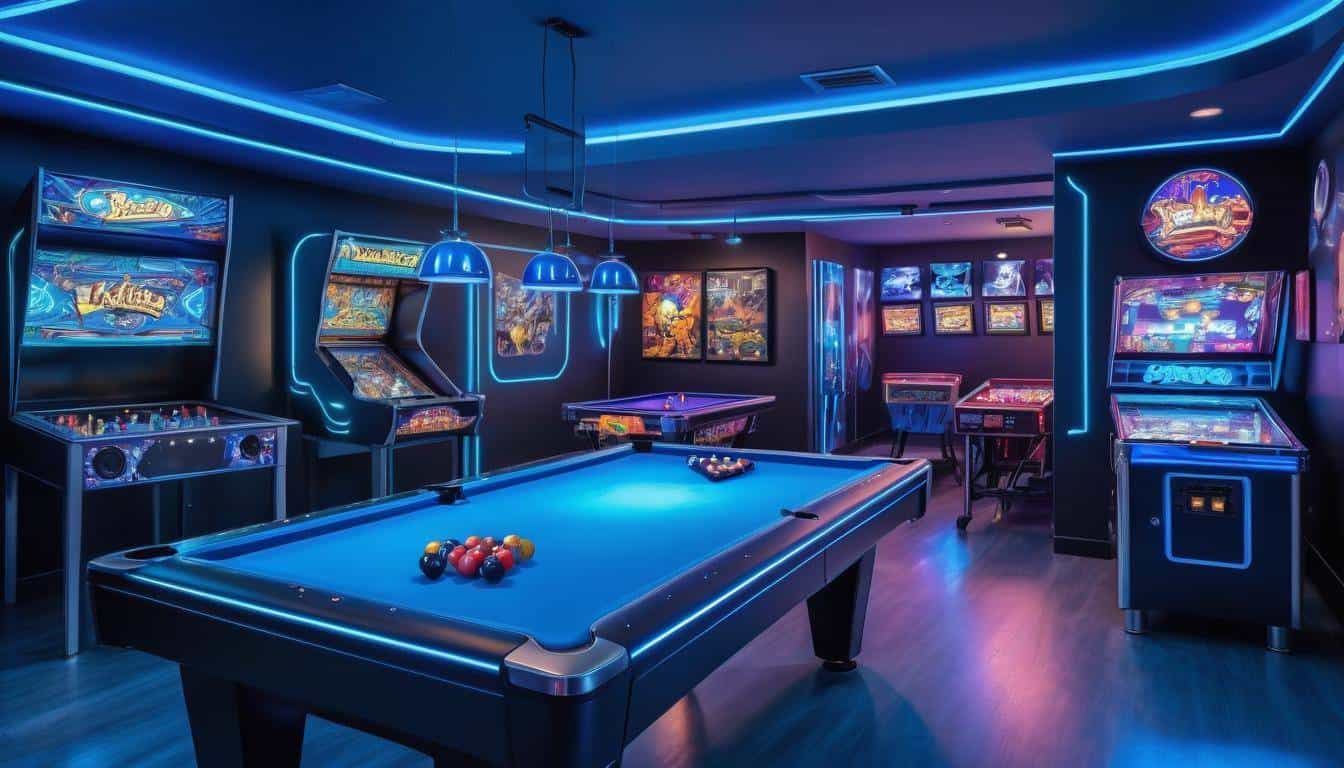 Blue game room paradise