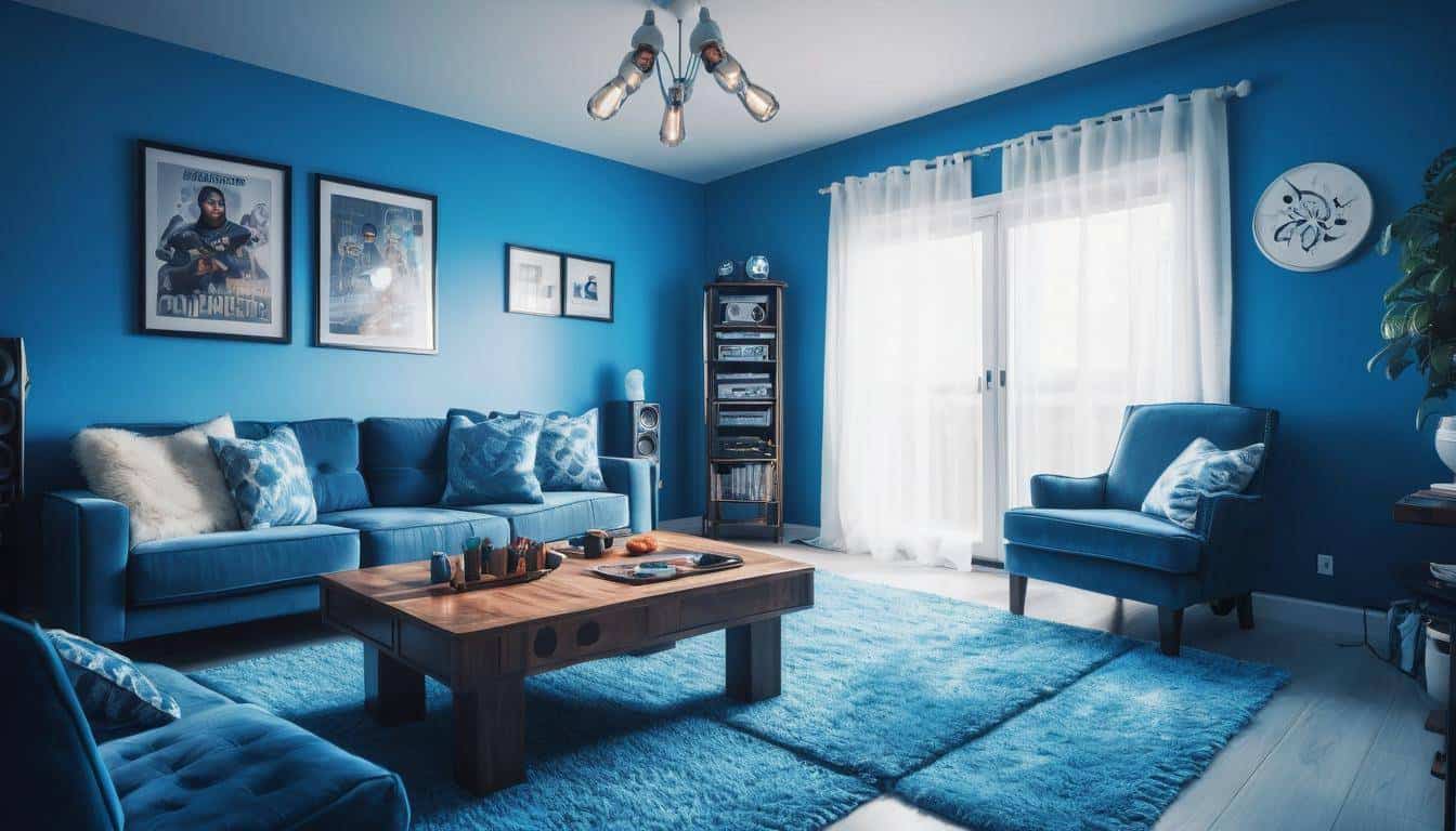 Blue-tone room ambiance