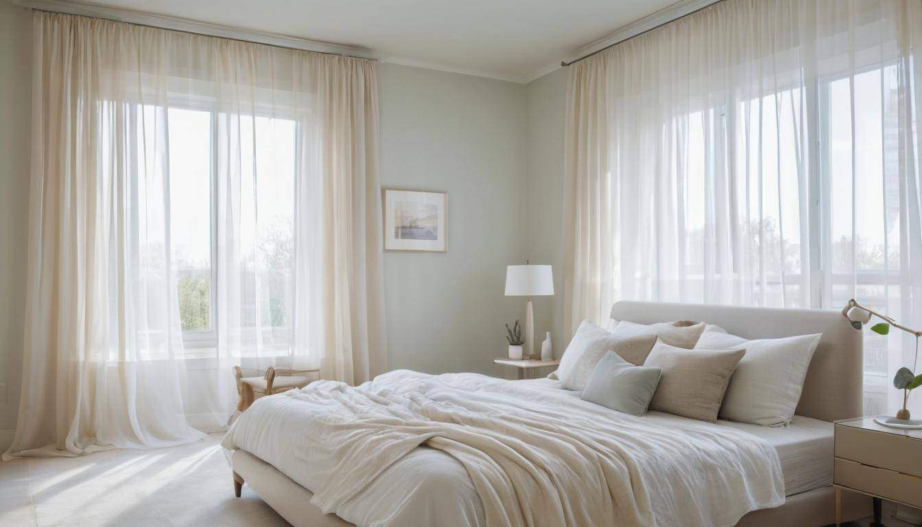 Bright serene guest room