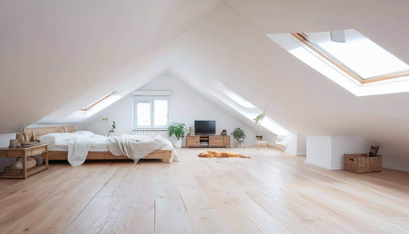 Bright white attic renovation