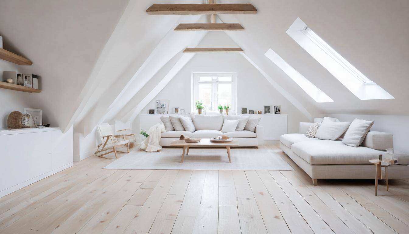 Bright white attic renovation