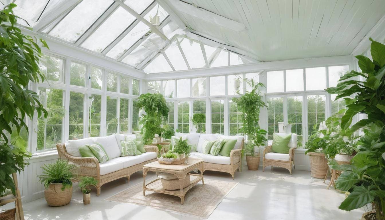 Bright white sunroom