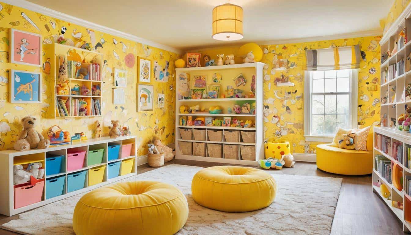 Bright yellow playroom