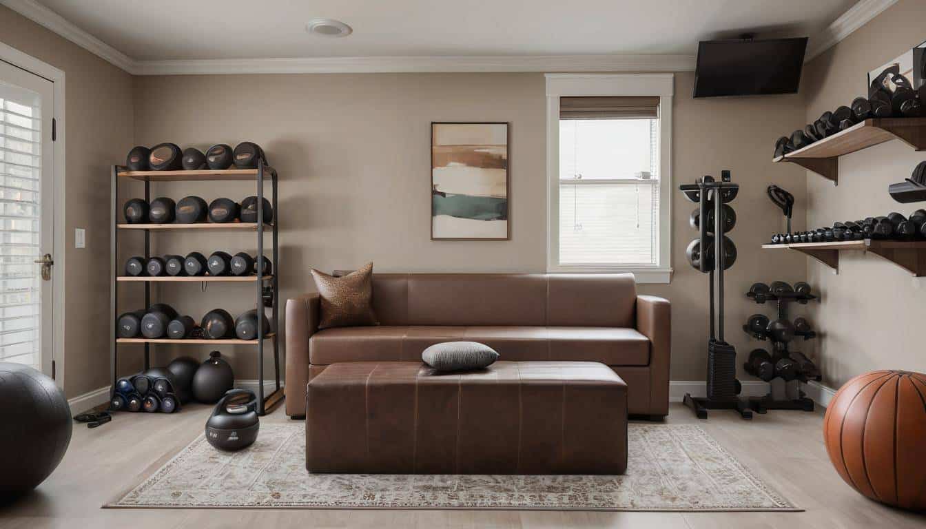 Brown home gym furniture