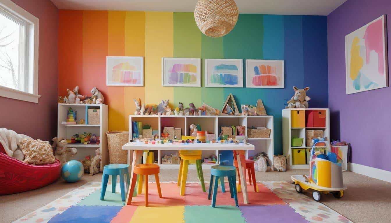 Cheerful playroom paint samples