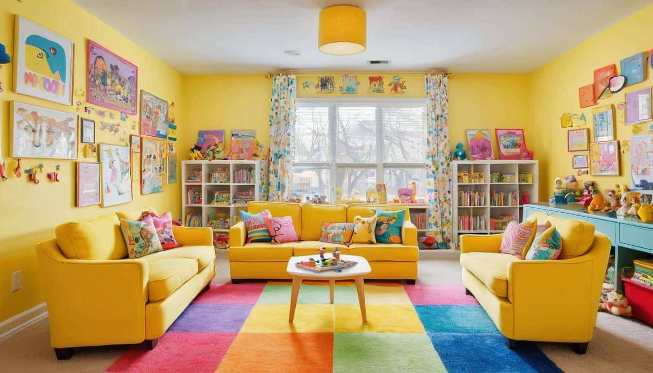 Cheerful yellow playroom