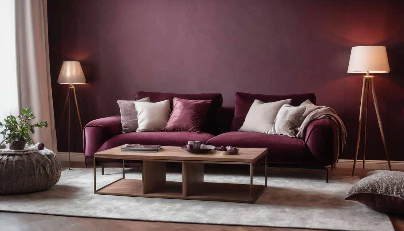 Chic burgundy living room