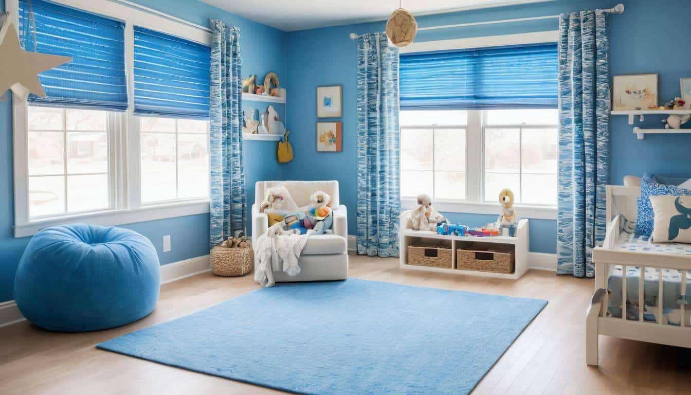 Child-friendly room with window treatments