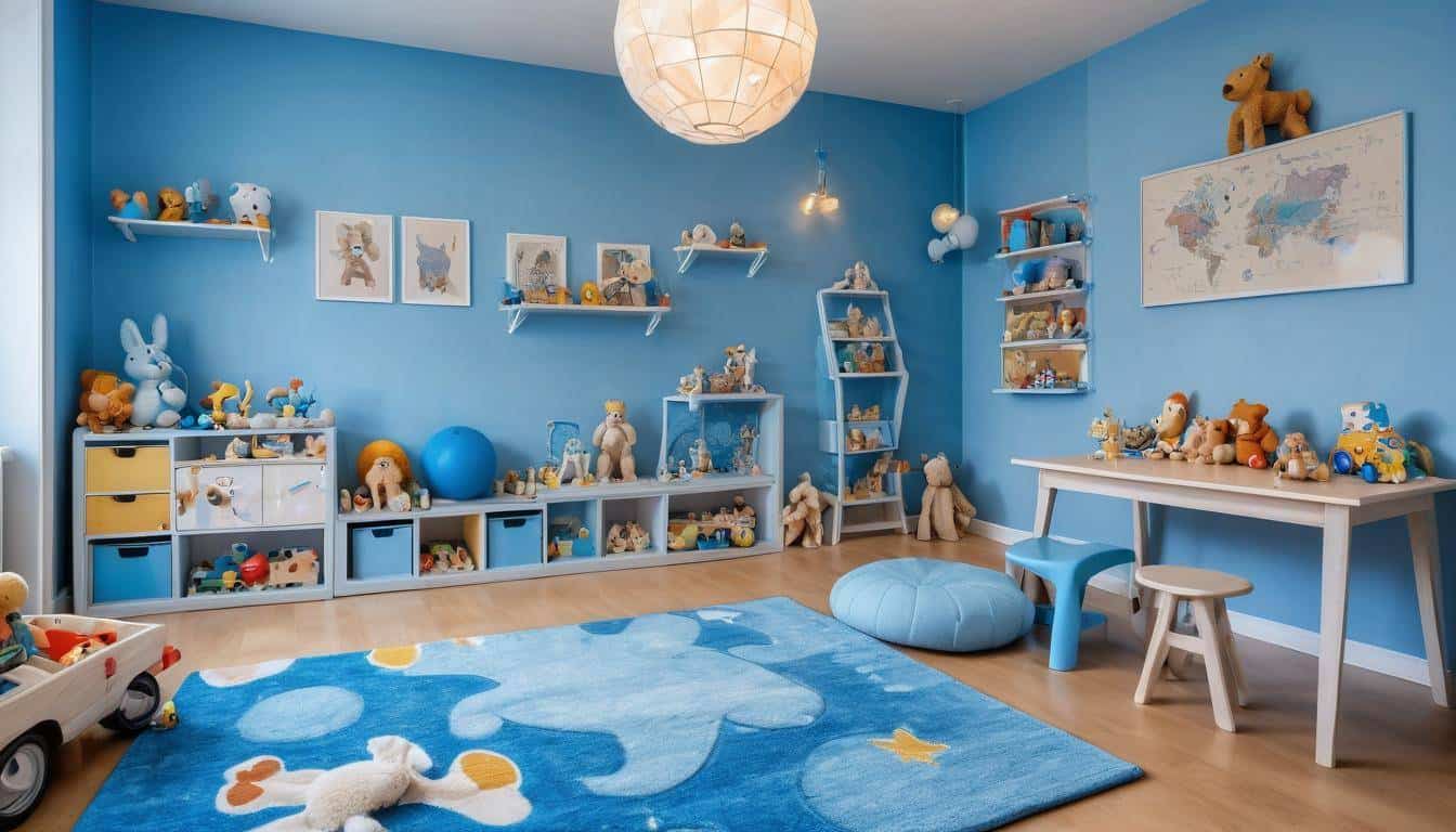 Child's blue playroom