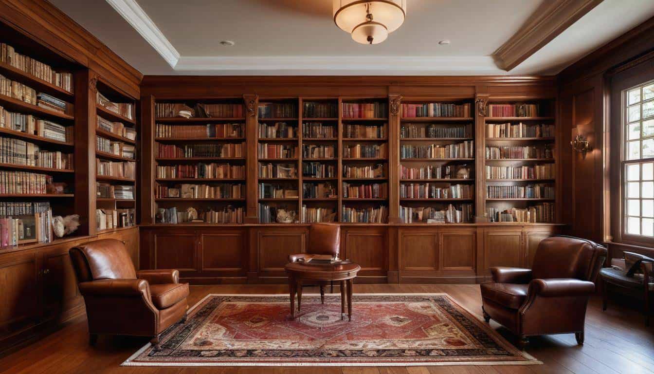 Classic wooden library ambiance