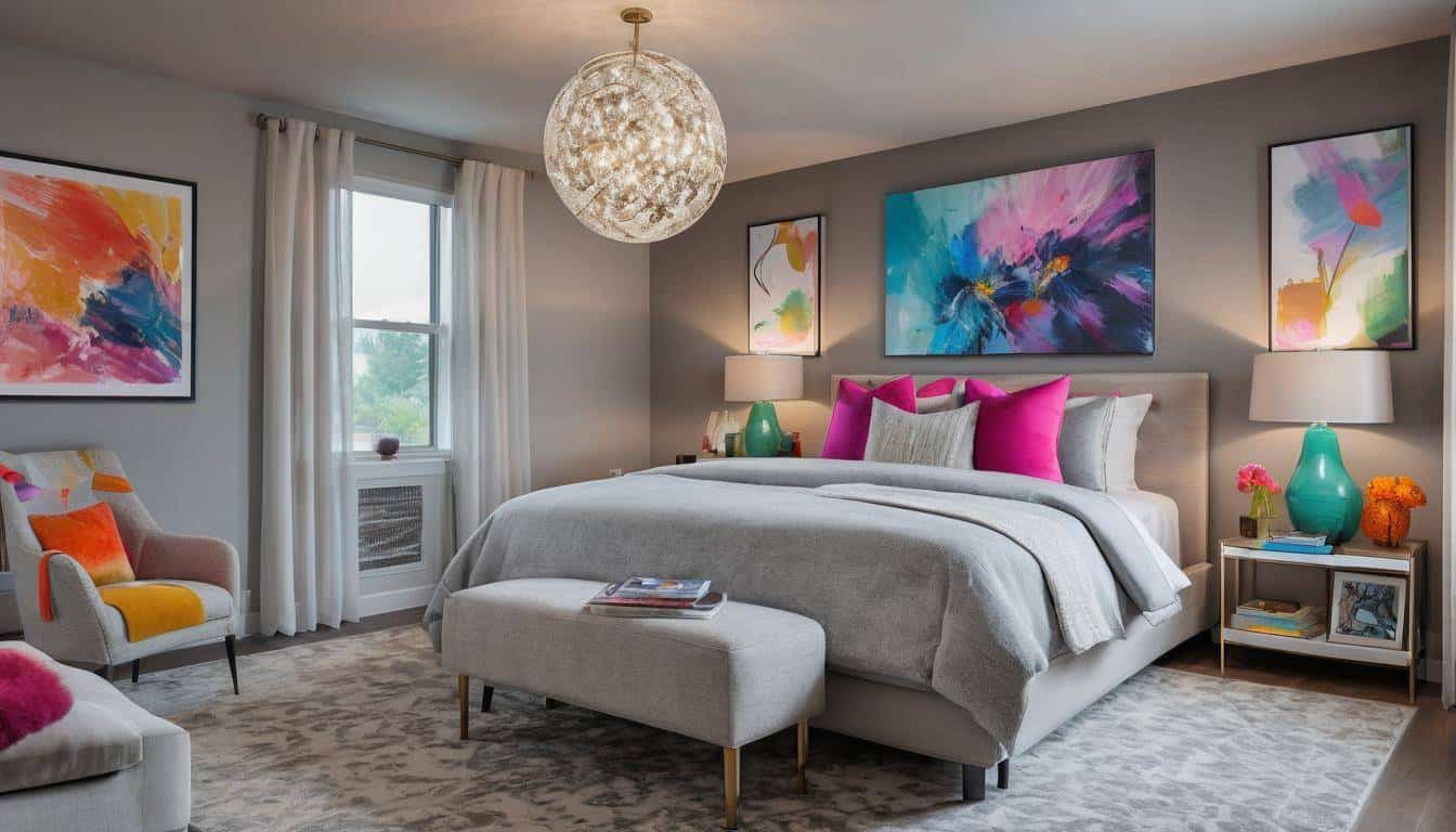 Colorful accents in room