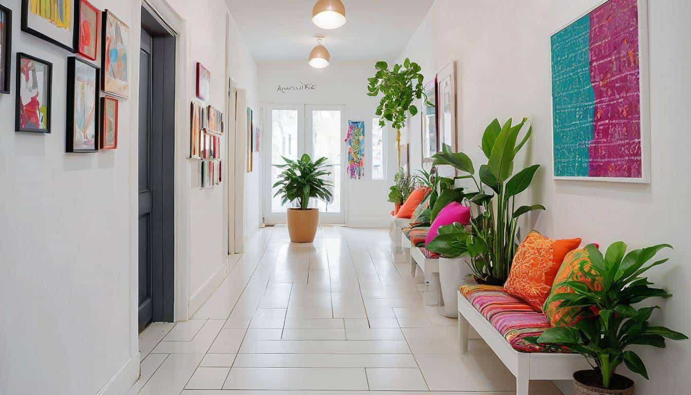 Colorful hallway decor