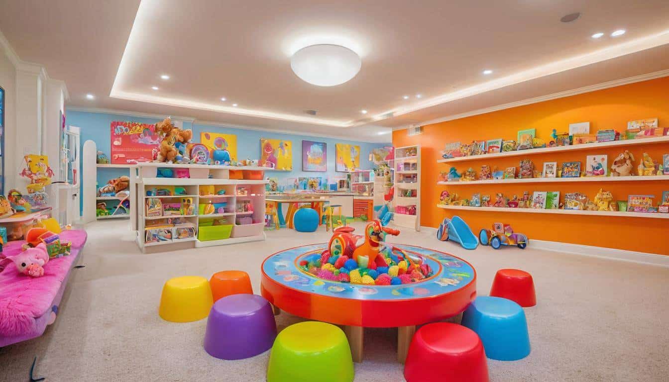 Colorful interactive playroom