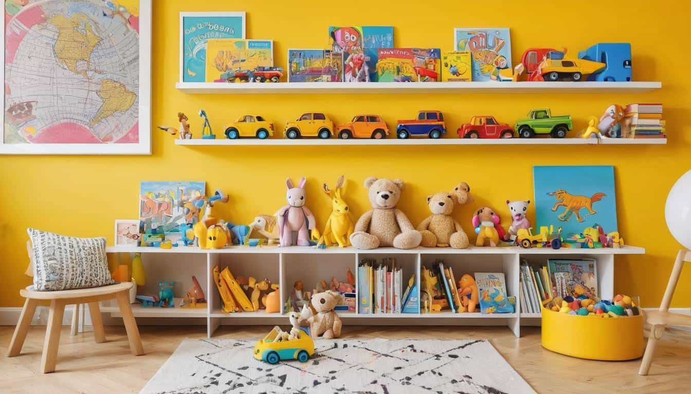 Colorful playroom wall decor