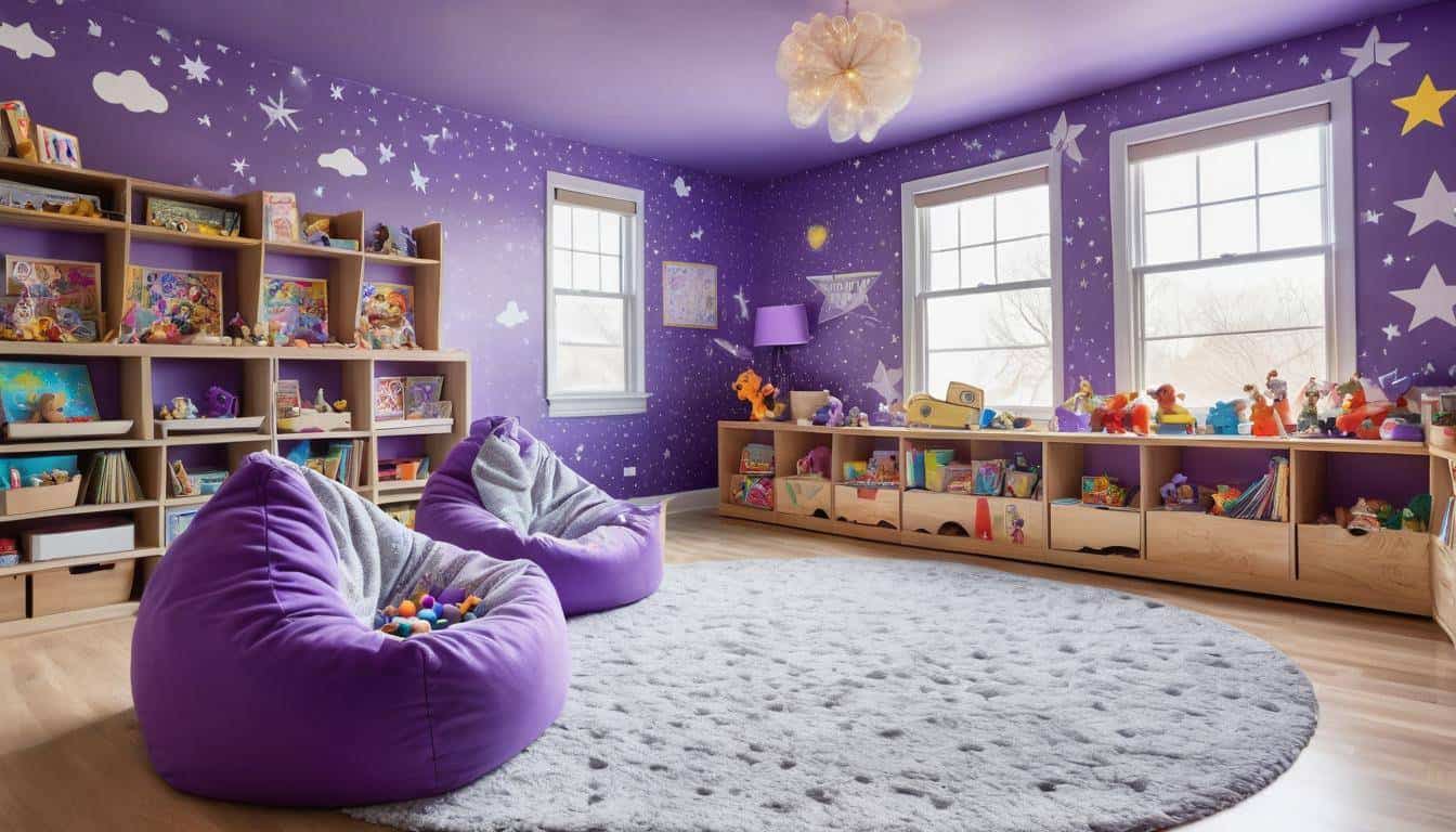 Colorful purple playroom