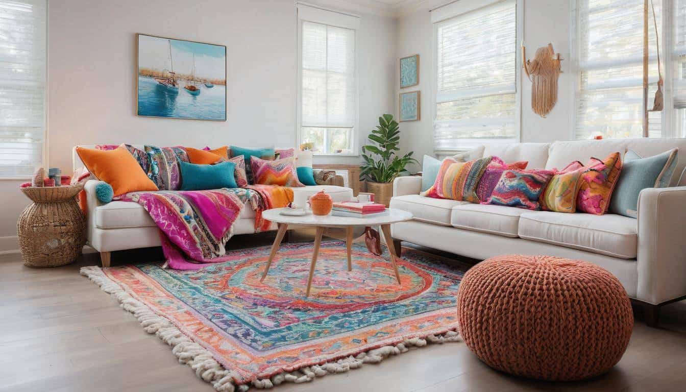 Colorful room textiles