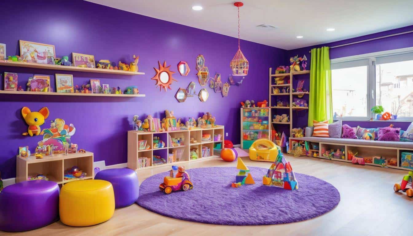 Colorful stimulating playroom