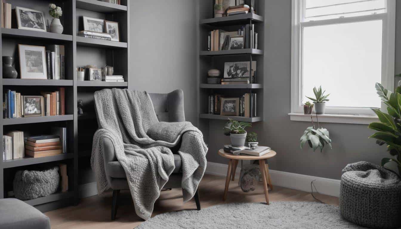 Cozy Grey Reading Nook