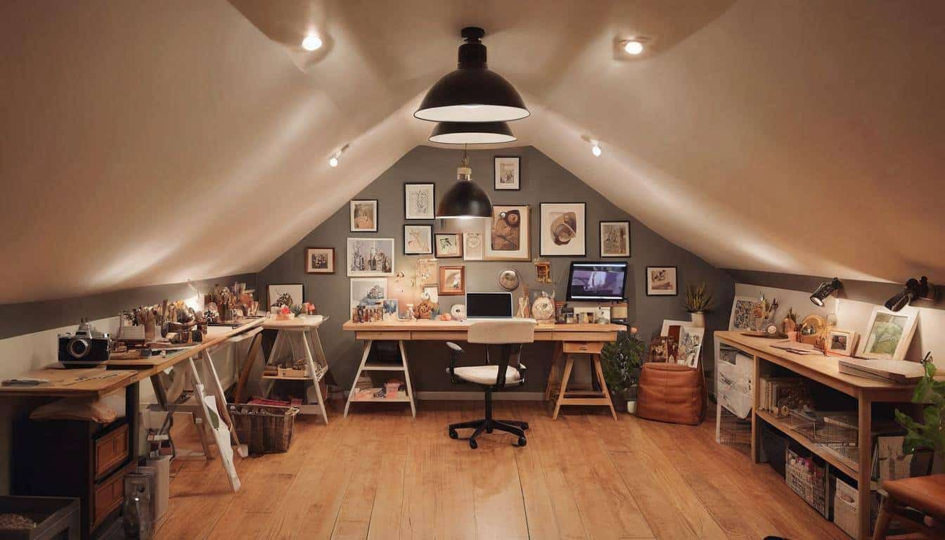 Cozy attic art studio