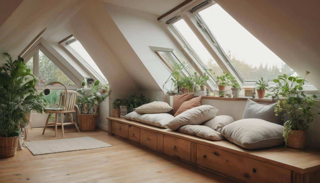 Cozy attic dormer window