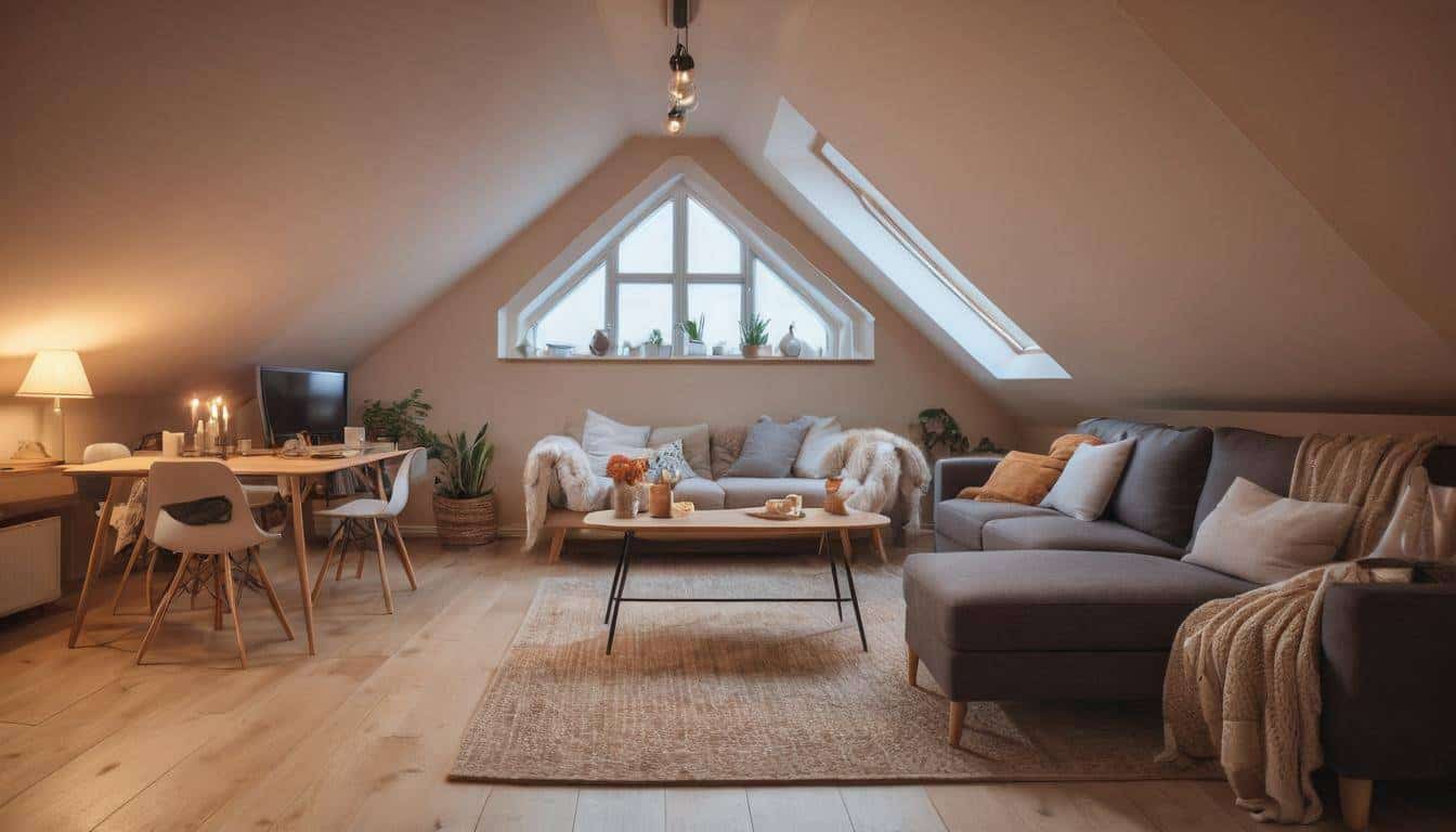 Cozy attic lighting