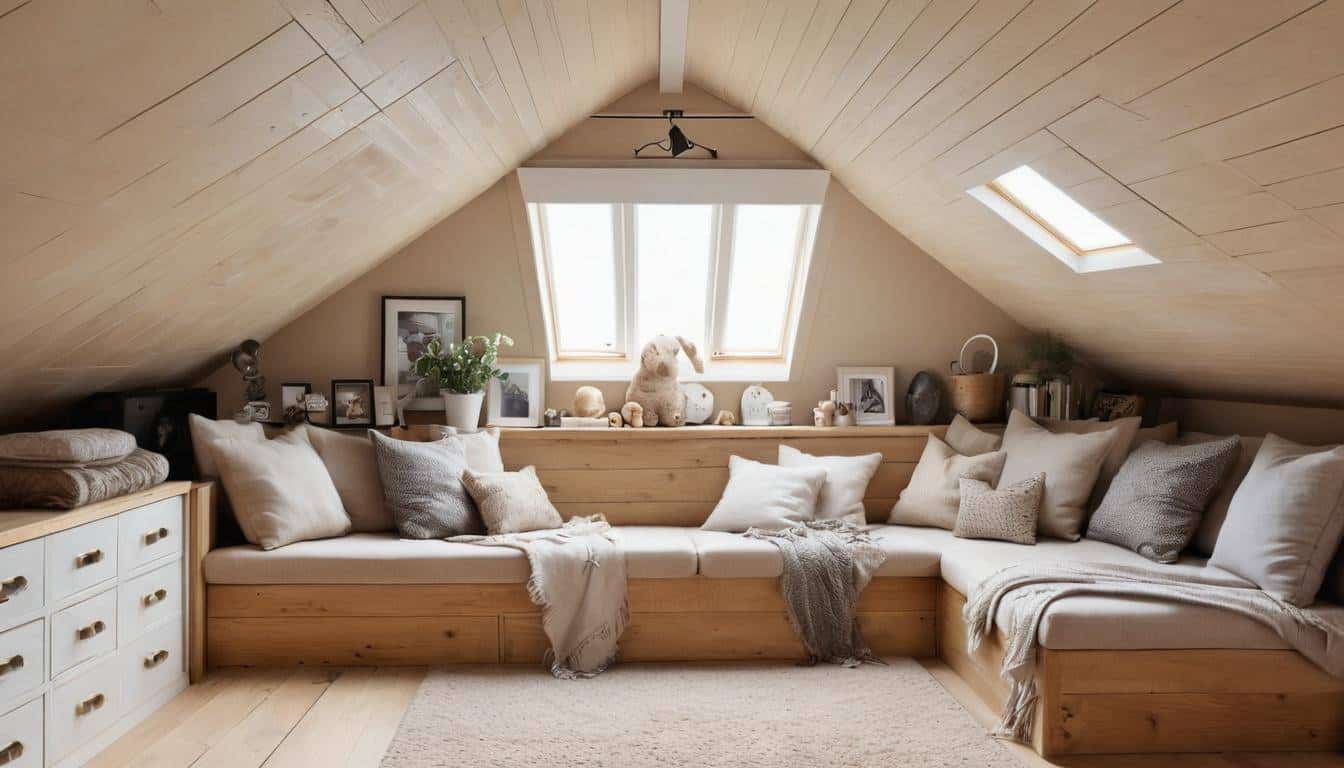 Cozy attic organization