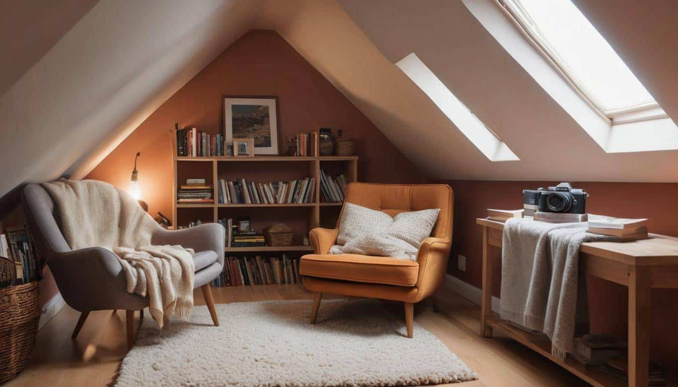 Cozy attic reading nook