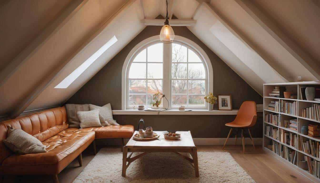 Cozy attic reading nook