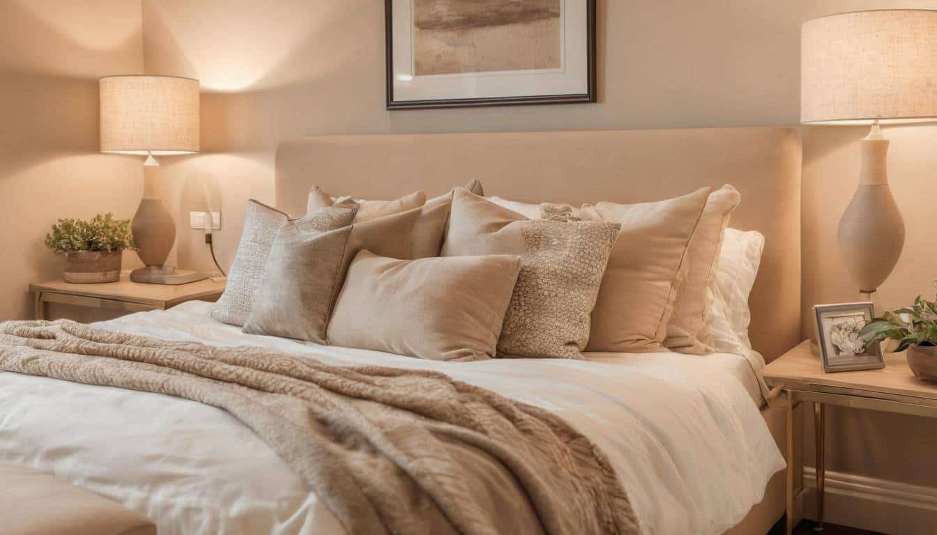 Cozy beige guest room