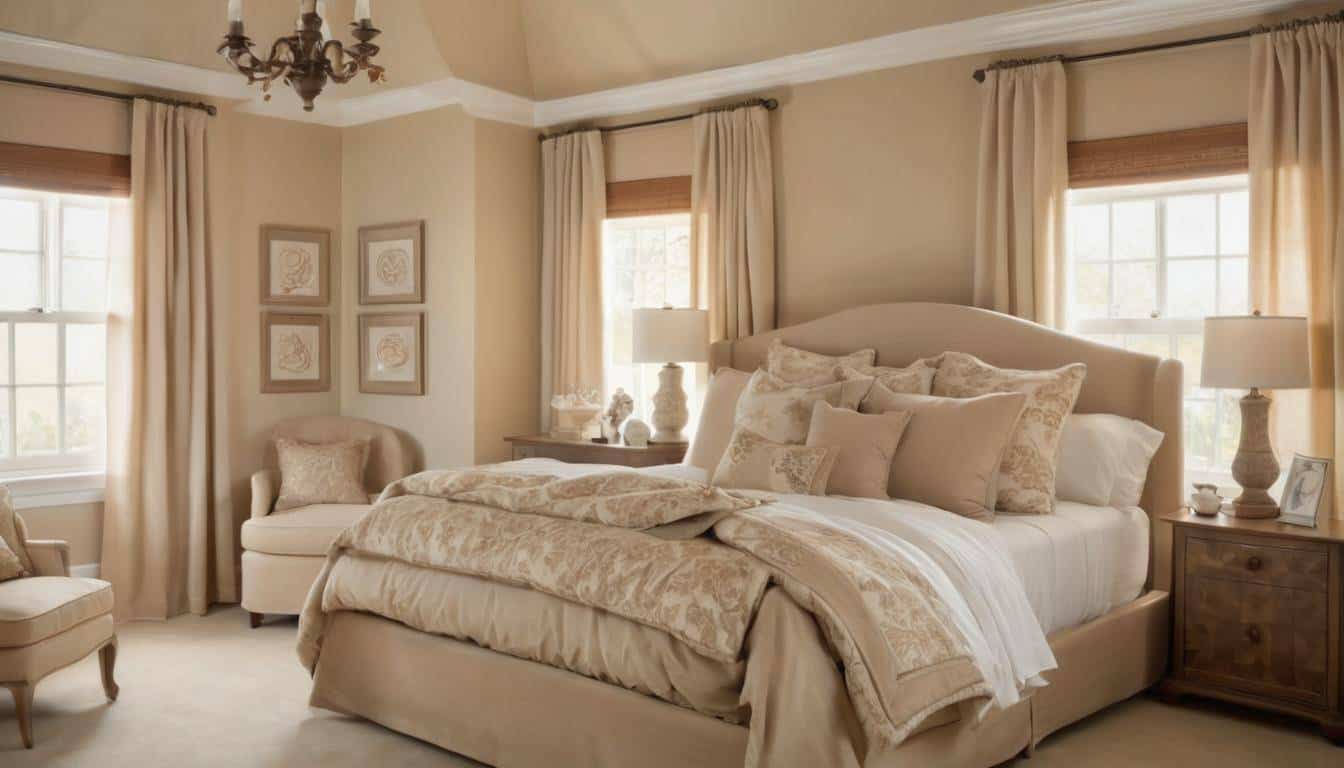 Cozy beige guest room