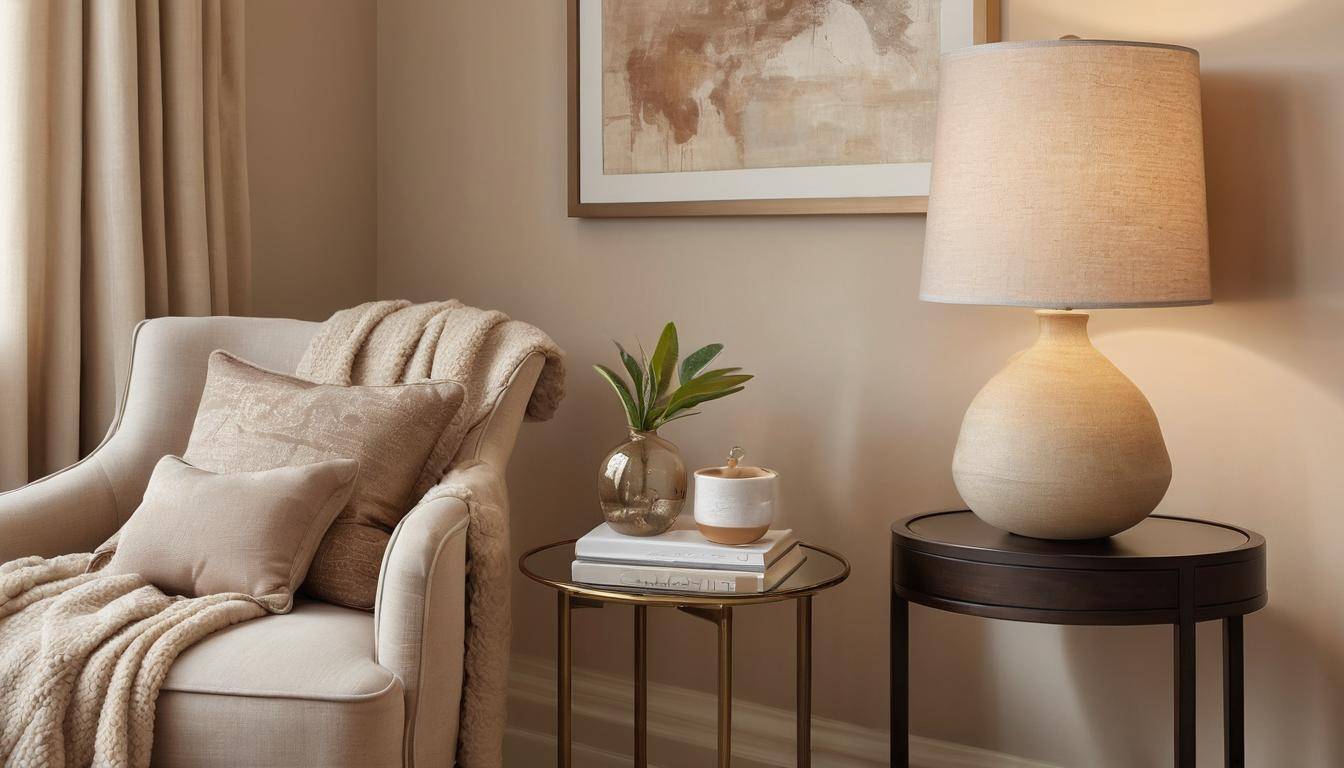 Cozy beige guest room