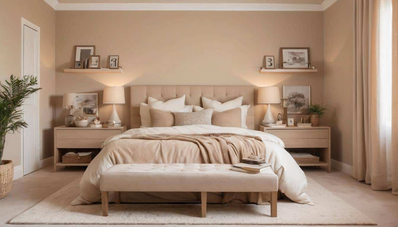 Cozy beige guest room