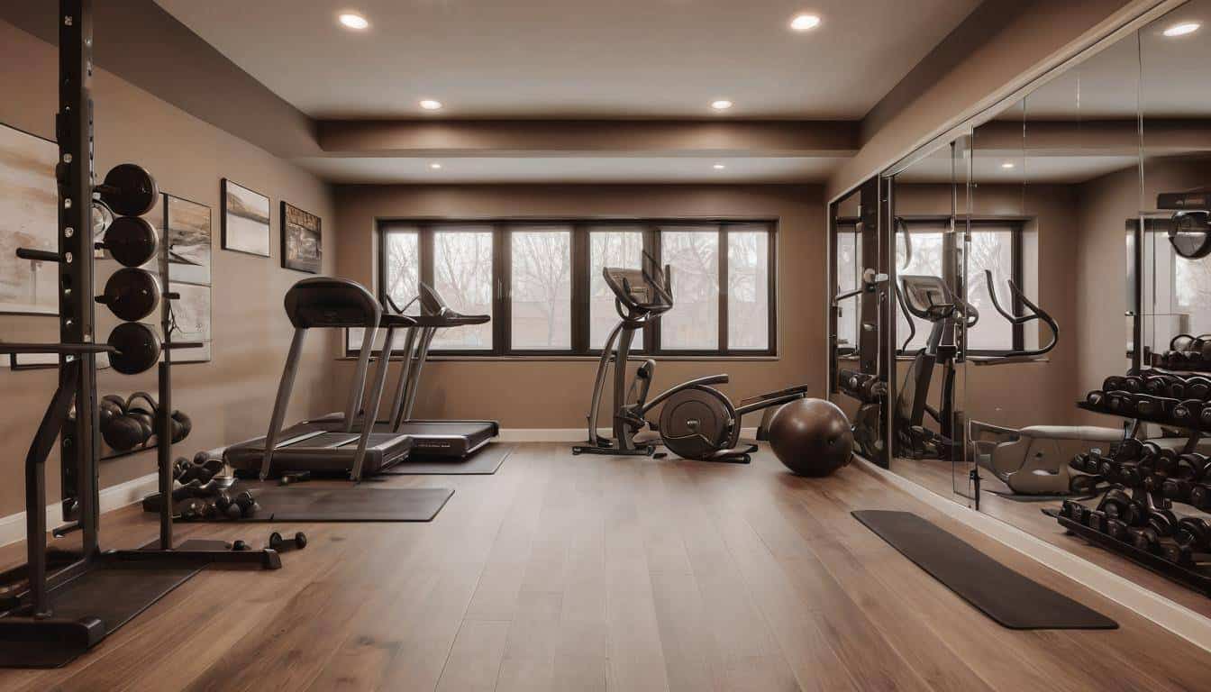 Cozy brown home gym