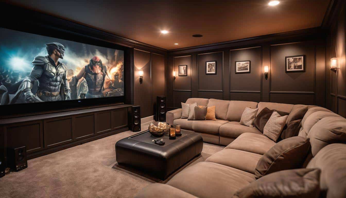 Cozy cinematic home theater