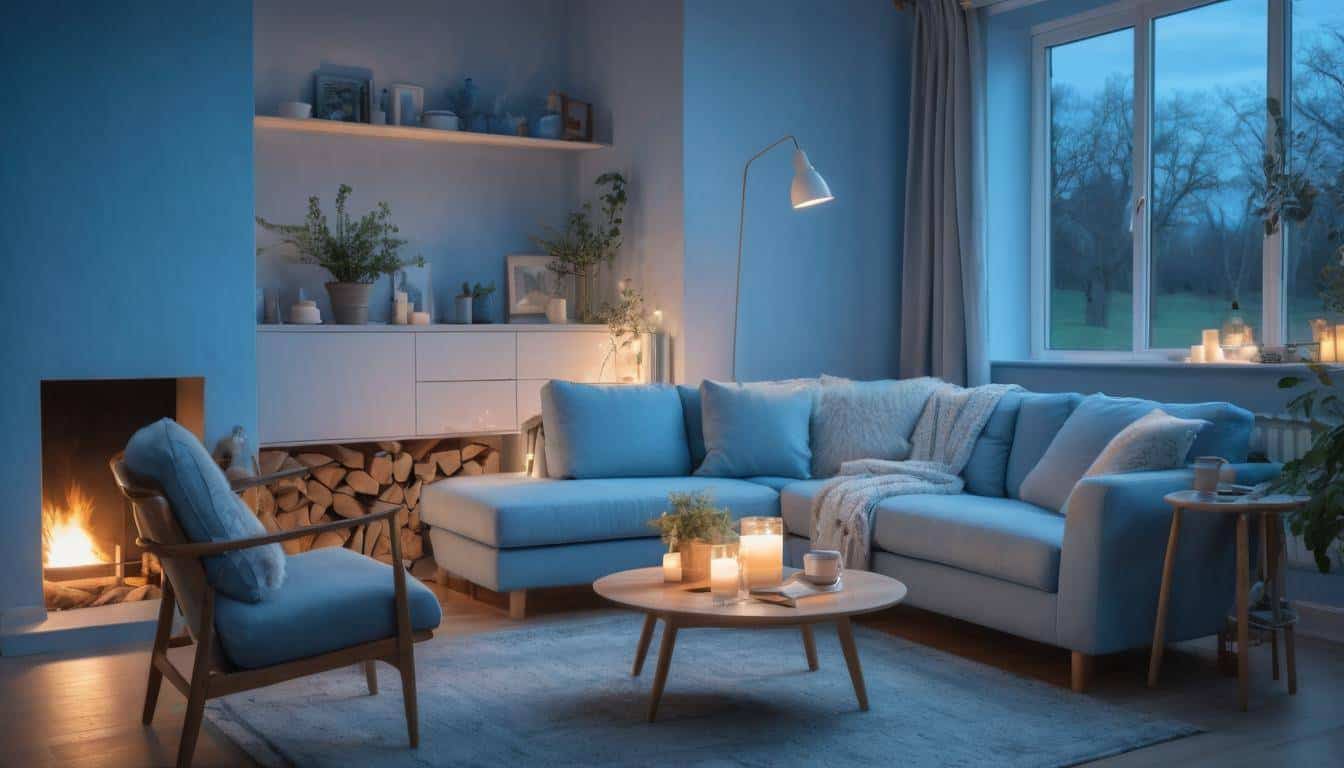 Cozy evening blue ambiance