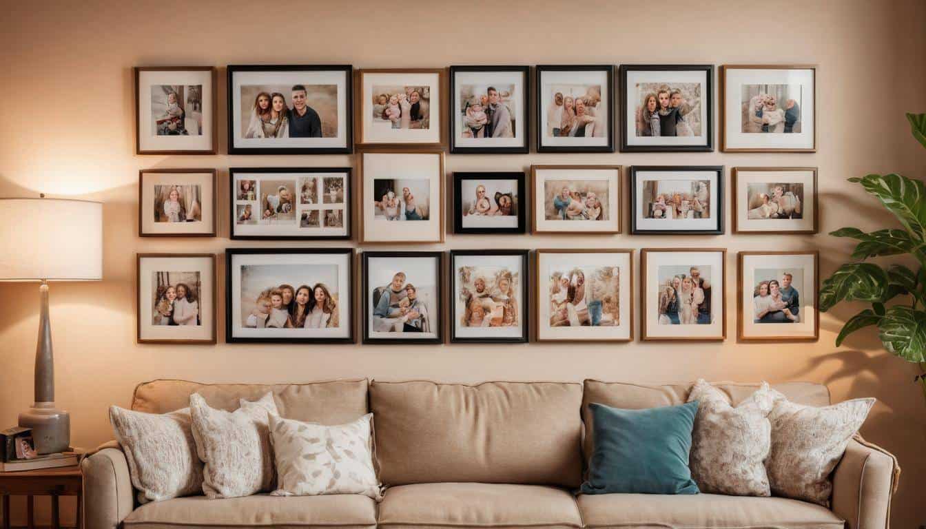 Cozy family photo display