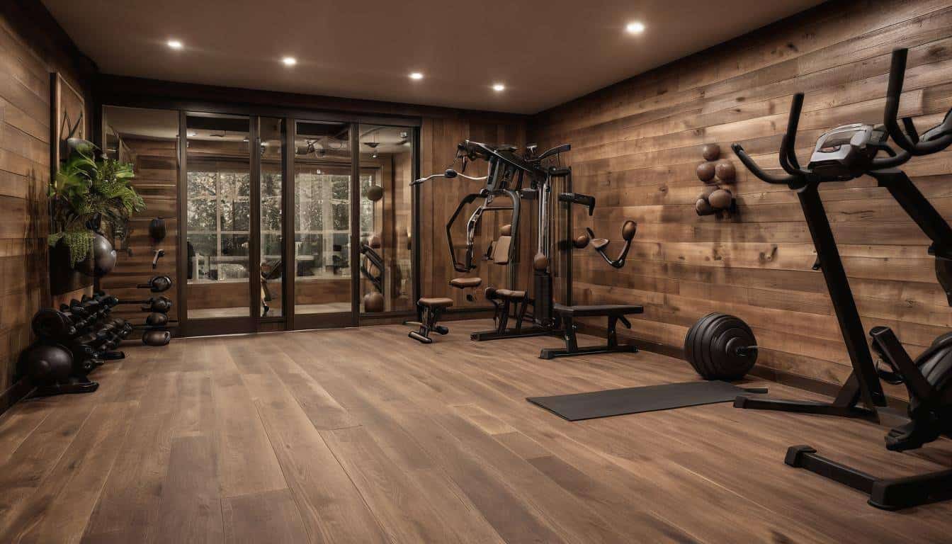 Cozy forest-inspired gym